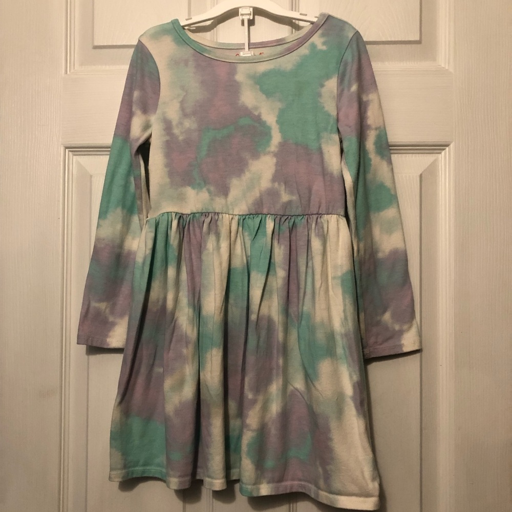 Tie-dye long sleeve dress